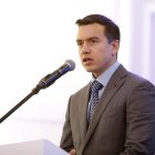 El presidente de la República, Daniel Noboa Azin, en Latacunga.