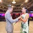 Daniel Noboa y Diana Atamain en la entrega de credenciales como presidente de la República.