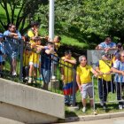Hinchas de Ecuador y Argentina listos para entrar al Soldier Field de Chicago.
