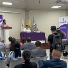 Los ministros Mónica Palencia y Franklin Encalada participaron de la firma del convenio.