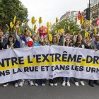 Manifestación organizada en París contra la extrema derecha, este sábado 15 de junio.