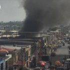 El incendio fue captado por cámaras de vigilancia.