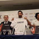 Pablo Sánchez durante la presentación oficial como DT de Liga.