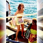 Jennifer Lopez en el yate en Italia