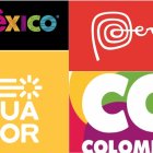 Logos. Diferentes marcas país de cuatro naciones.