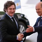 Visita. El canciller alemán Scholz se reúne con el presidente argentino Milei en Berlín.