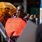 Toledo. Una mujer en una marcha por el Día contra la Explotación Sexual.