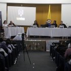 Una audiencia pública de de la Jurisdicción Especial para La Paz (JEP), en Medellín (Colombia).