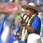 El expresidente de Bolivia Evo Morales habla durante un acto de proclamación de su candidatura para los comicios presidenciales de 2025.