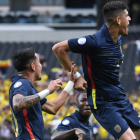 Piero Hincapié celebrando su gol frente a Jamaica.