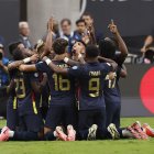 Paradise (United States), 26/06/2024.- Ecuador players celebrate the goal during the first half of the CONMEBOL Copa America 2024 group B match between Ecuador and Jamaica, in Paradise, Nevada, USA, 26 June 2024. EFE/EPA/CAROLINE BREHMAN