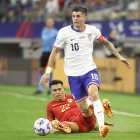 El capitán estadounidense, Christian Pulisic (d), fue registrado este domingo, 23 de junio.