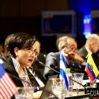 La Canciller ecuatoriana, Gabriela Sommerfeld inetervino en la a 45ª Asamblea General de la Orrganización de Estados Américanos.