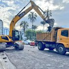 Los trabajos se realizan en la calzada sentido norte-sur de la av. Diego de Almagro.