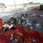 Uttar Pradesh. Pertenencias de las víctimas de la estampida del martes 2 de julio de 2024.