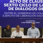En febrero del 2024, los jefes negociadores de las partes involucradas participaron de una mesa de diálogo en La Habana, Cuba.