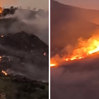 120 hectareas de vegetación se han afectado en el incendio reportado en Girón, provincia de Azuay.