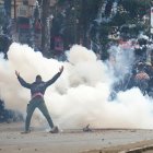 Manifestantes durante una potesta antigubernamental en Nairobi, Kenia.
