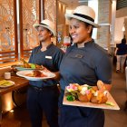 Piqueos. El restaurante Novo, del Courtyard by Marriott Guayaquil, ofrece muchinis, bollo, corviches, entre las opciones de bocaditos típicos.