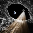 Representación. Así sería la fosa lunar en el Mare Tranquillitatis, a partir de foto en 3D de la NASA.