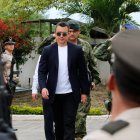 El presidente Daniel Noboa en un evento de la Policía Nacional.