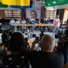 Caracas. El exdiputado Biagio Pilieri, habla durante una rueda de prensa de la Plataforma Unitaria Democrática, en la capital de Venezuela.