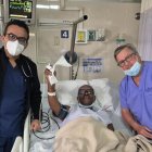 Moacyr Pinto con todo el buen ánimo y su salud mejora, el Dr. Roberto Gilbert le daría el alta en las próximas horas.