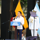 Daniel Noboa en su discurso en la sesión solemne por la Fundación de Guayaquil.