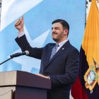 Aquiles Álvarez al finalizar su discurso.