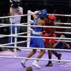 María José Palacios durante su combate.