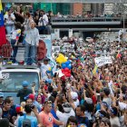 El candidato a la presidencia de Venezuela, Edmundo González Urrutia, del partido Plataforma Unitaria Democrática (PUD), antes de su cierre de campaña en Caracas.