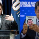 Combo de dos fotografías de archivo de los presidentes de Argentina, Javier Milei (i), y de Venezuela, Nicolás Maduro.