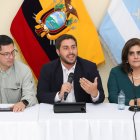 El bloque de seguridad se presentó en Durán sin la presencia del presidente Daniel Noboa, pese a que se anunció que sí estaría.