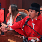 Leonidas Iza, precandidato presidencial de Pachakutik.