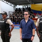 El presidente de la República, Daniel Noboa, en un evento de la Policía Nacional.