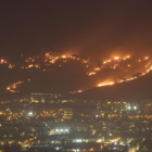 Se produce un incendio a partir de un misil derribado disparado desde el sur del Líbano.
