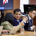 El fiscal general del Estado subrogante, Wilson Toainga, asistió a la audiencia en donde el Tribunal dio a conocer la sentencia en contra de cuatro expolicías.