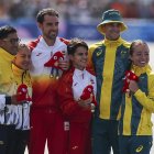 Los atletas que ocuparon el podio en el relevo mixto de marcha en los Juegos Olímpicos de Paris 2024