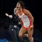 Lucía Yépez celebrando su paso a la final.