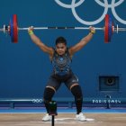 La ecuatoriania Angie Palacios en la competencia.