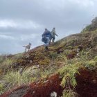 Durante la búsqueda de Mishell Sánchez en los alrededores del volcán Tungurahua.