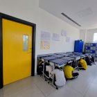 En la Unidad Educativa Liceo Panamericano (Centenario), los alumnos siguen un simulacro de repliegue, basado en sus protocolos internacionales.