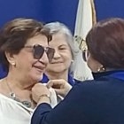 Acto. Acorvol reconoce la labor de su primera presidenta en un evento.