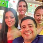 Betty Mata con Dora West, Gaby Díaz y Henry Bustamante.