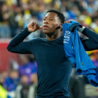 Gonzalo Plata en uno de los goles anotado con la camiseta de Ecuador