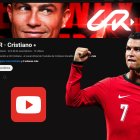 Cristiano Ronaldo y la portada de su canal de YouTube.