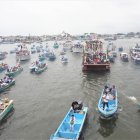 Nueva edición. Este año se volvió a realizar la procesión náutica, en la que los feligreses pidieron que ya paren las matanzas en El Oro.