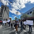 La protesta fue a las afueras de la SEPS la mañana de este 26 de agosto de 2024.
