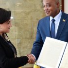 Los cancilleres de Ecuador, Gabriela Sommerfeld, y de Colombia, Luis Gilberto Murillo, se reunieron en Quito.