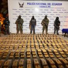 Evidencia.  En el cantón Pasaje, provincia El Oro se incautaron 847 paquetes de droga.